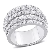 2.86 ct. t.w.  Diamond Multi-Row Semi-Eternity Ring 14K White Gold