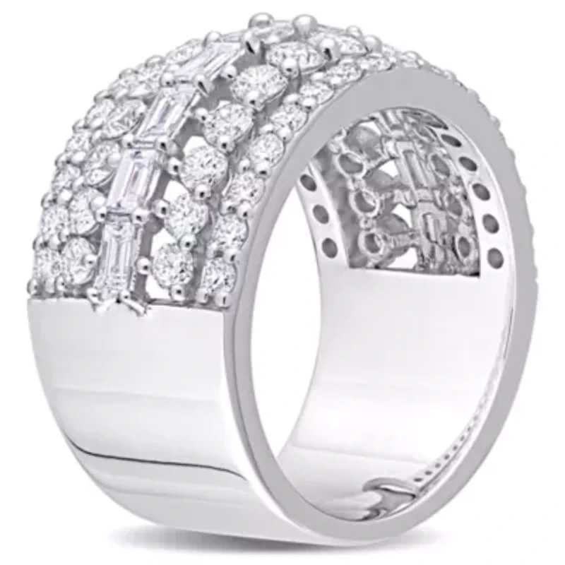 2.86 ct. t.w.  Diamond Multi-Row Semi-Eternity Ring 14K White Gold