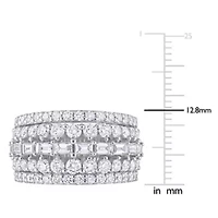 2.86 ct. t.w.  Diamond Multi-Row Semi-Eternity Ring 14K White Gold