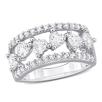 Lab Created White Sapphire Band Ring Sterling Silver