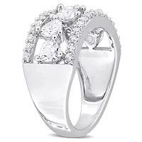 Lab Created White Sapphire Band Ring Sterling Silver