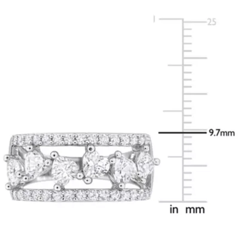 Lab Created White Sapphire Band Ring Sterling Silver