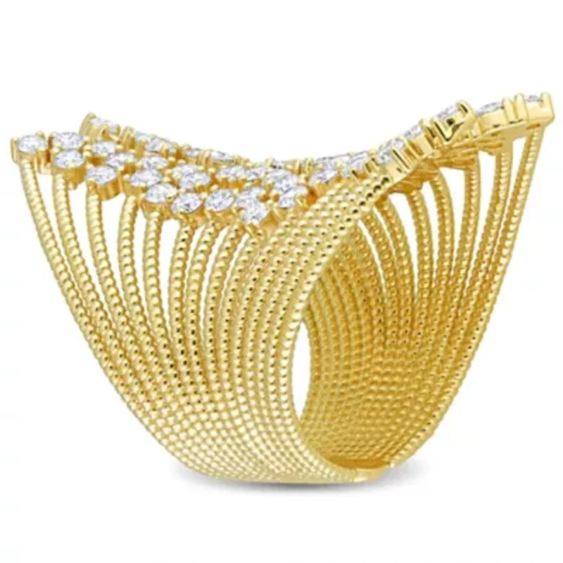 1.8 ct. t.w. Diamond Multi-Row Open Cocktail Ring 14K Yellow Gold