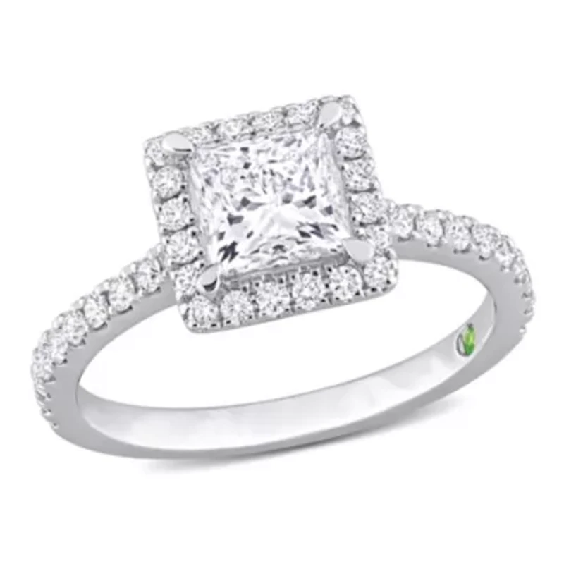 1.5 ct. t.w. Lab Created Diamond Halo Engagement Ring 14K White Gold