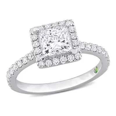 1.5 ct. t.w. Lab Created Diamond Halo Engagement Ring 14K White Gold