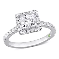1.5 ct. t.w. Lab Created Diamond Halo Engagement Ring 14K White Gold