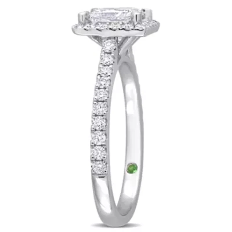 1.5 ct. t.w. Lab Created Diamond Halo Engagement Ring 14K White Gold