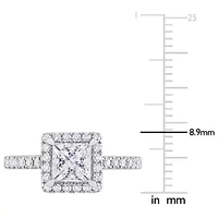 1.5 ct. t.w. Lab Created Diamond Halo Engagement Ring 14K White Gold