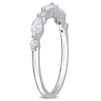 CT TGW Lab Created Diamond Semi-Eternity Ring Platinum Plated Sterling Silver