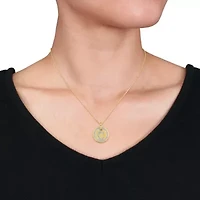 Diamond Accent Initial Pendant with Chain in Yellow Plated Sterling Silver