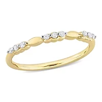 1/10 CT TW Diamond Promise Band Ring Yellow Plated Sterling Silver
