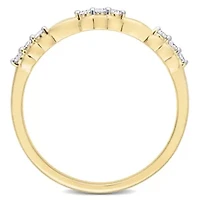 1/10 CT TW Diamond Promise Band Ring Yellow Plated Sterling Silver