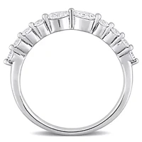 5/8 CT TGW Lab Created Diamond Band Platinum Plated Sterling Silver