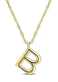 Initial Pendant with Chain in 14k Yellow Gold
