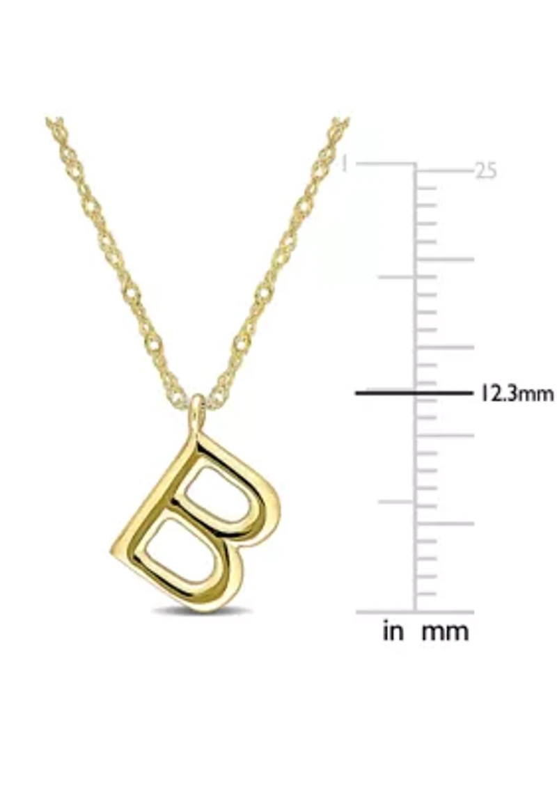 Initial Pendant with Chain in 14k Yellow Gold