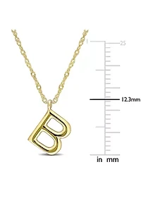 Initial Pendant with Chain in 14k Yellow Gold