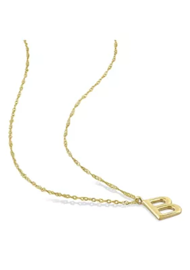 Initial Pendant with Chain in 14k Yellow Gold