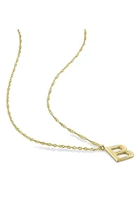 Initial Pendant with Chain in 14k Yellow Gold
