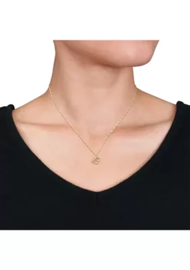 Initial Pendant with Chain in 14k Yellow Gold