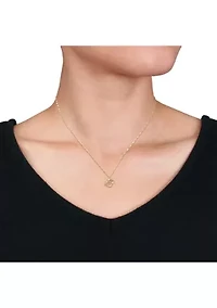 Initial Pendant with Chain in 14k Yellow Gold