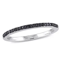 Black Diamond Anniversary Band Sterling Silver with Rhodium