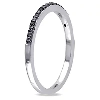 Black Diamond Anniversary Band Sterling Silver with Rhodium