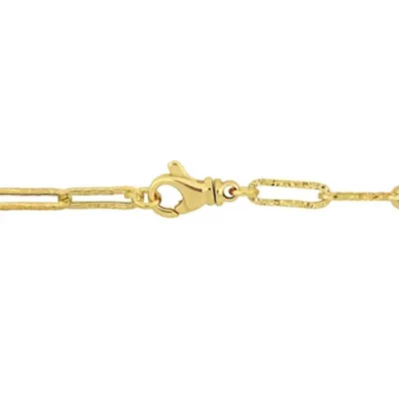 6.3mm Textured Paperclip Chain Necklace in 10k Yellow Gold, 34 in
