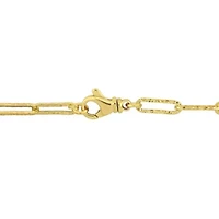 6.3mm Textured Paperclip Chain Necklace in 10k Yellow Gold, 34 in