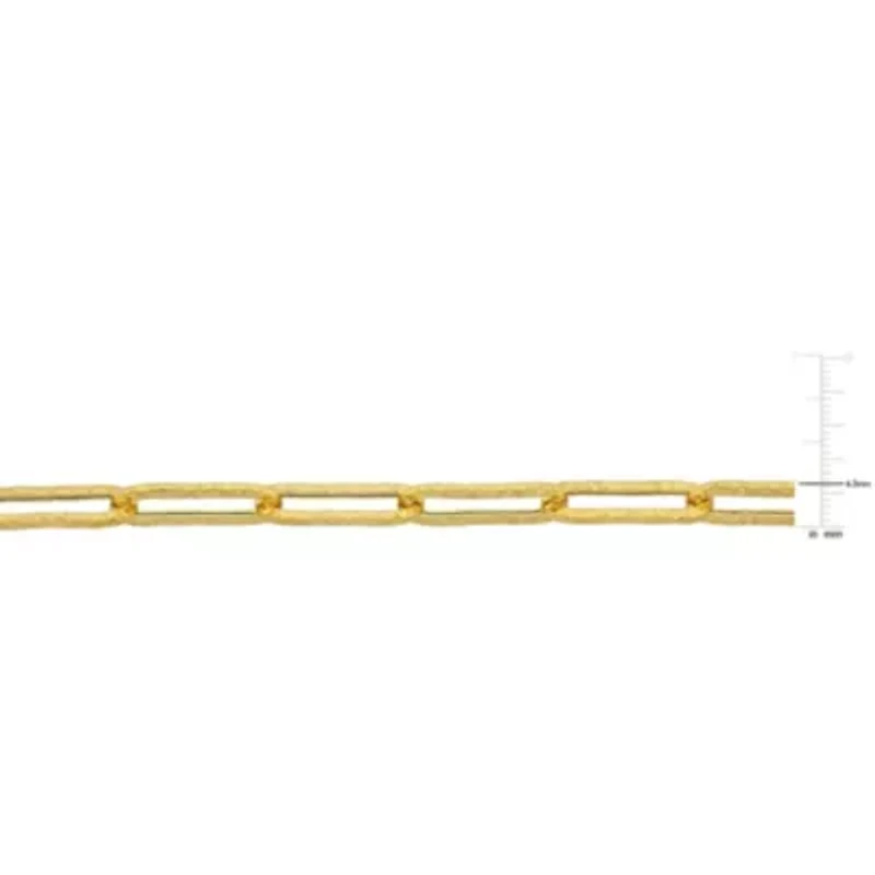 6.3mm Textured Paperclip Chain Necklace in 10k Yellow Gold, 34 in