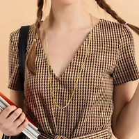 6.3mm Textured Paperclip Chain Necklace in 10k Yellow Gold, 34 in
