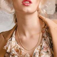 2.5mm Figaro Link Chain Necklace in 10k Yellow Gold, 18 in