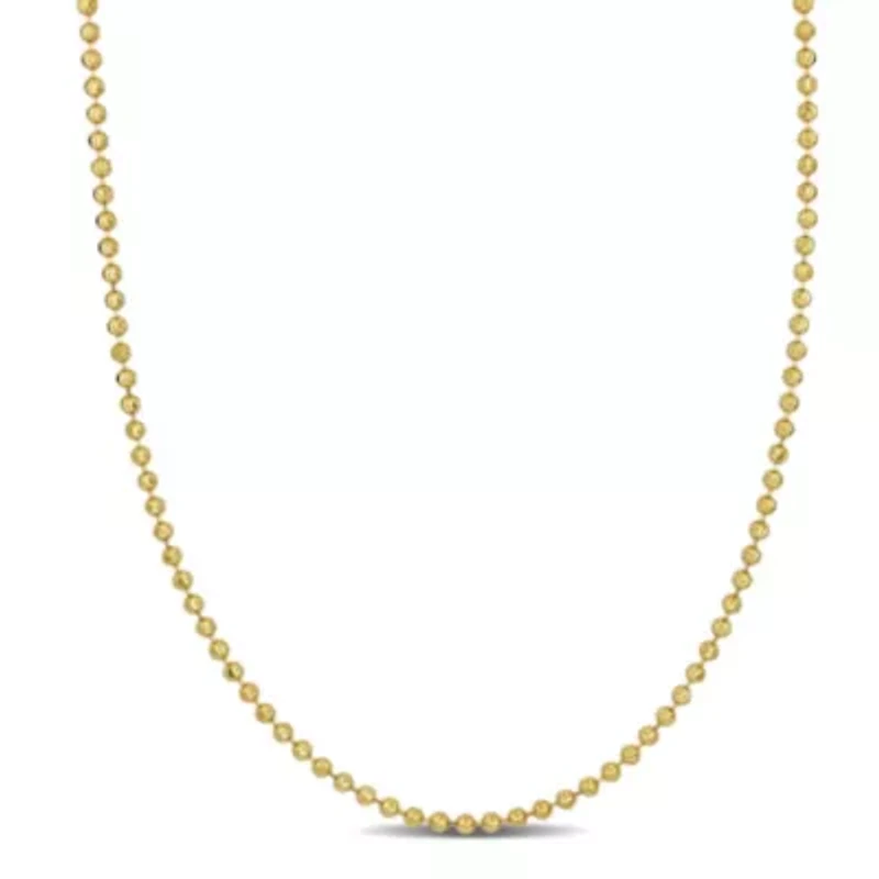 2mm Diamond Cut Ball Chain Necklace in 10k Yellow Gold, 18 in