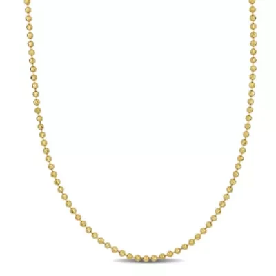 2mm Diamond Cut Ball Chain Necklace in 10k Yellow Gold, 18 in