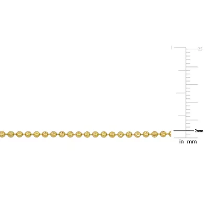 2mm Diamond Cut Ball Chain Necklace in 10k Yellow Gold, 18 in