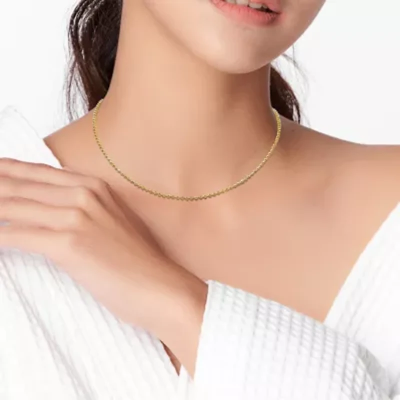 2mm Diamond Cut Ball Chain Necklace in 10k Yellow Gold, 18 in