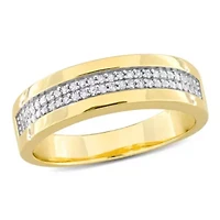 1/10 ct. t.w. Diamond Men's Ring Yellow Plated Sterling Silver