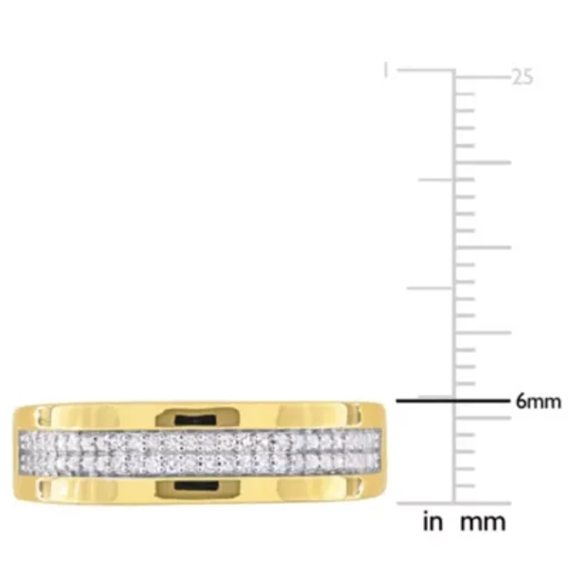 1/10 ct. t.w. Diamond Men's Ring Yellow Plated Sterling Silver