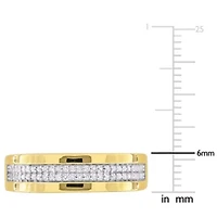 1/10 ct. t.w. Diamond Men's Ring Yellow Plated Sterling Silver