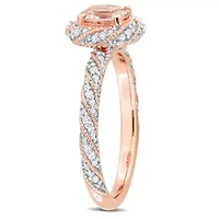 Morganite and 1/4 ct. t.w. Diamond Ring 14K Rose Gold
