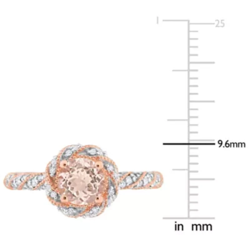Morganite and 1/4 ct. t.w. Diamond Ring 14K Rose Gold