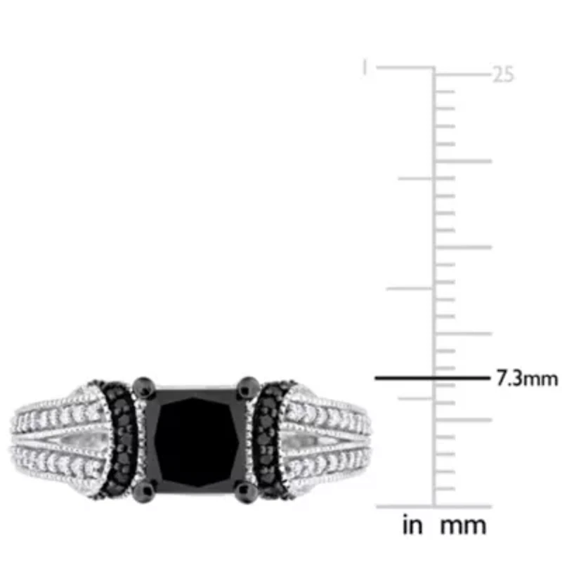 2.24 ct. t.w Black and White Diamond Ring 14K Gold