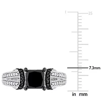 2.24 ct. t.w Black and White Diamond Ring 14K Gold