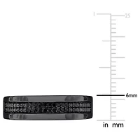 1/10 ct. t.w. Black Diamond Mens Ring Sterling Silver with Rhodium Plated