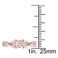 Morganite and Diamond Accent Infinity Ring Rose Plated Sterling Silver