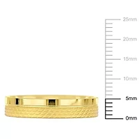 5MM Half Geometric Pattern Wedding Band 14K Yellow Gold