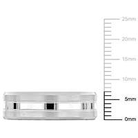 7MM Split Satin Finish Wedding Band 2-Tone 14K Gold