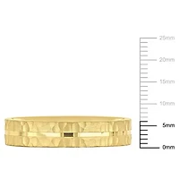 6MM Split Hammered Finish Wedding Band 14K Yellow Gold