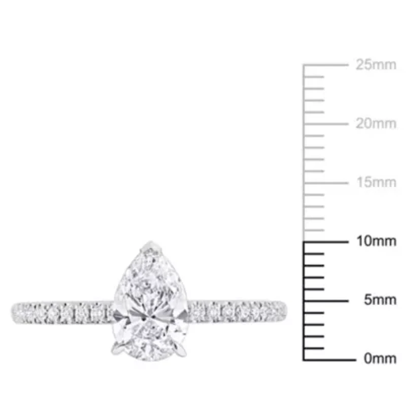 ct. t.w. Lab Grown Diamond and Tsavorite Engagement Ring 14K White Gold