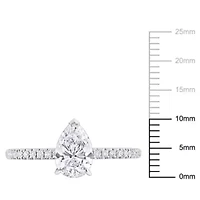 ct. t.w. Lab Grown Diamond and Tsavorite Engagement Ring 14K White Gold
