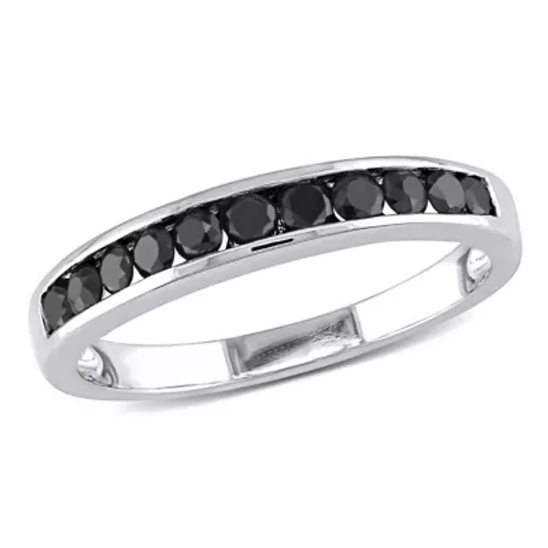 1/2 ct. t.w. Black Diamond Anniversary Band Sterling Silver